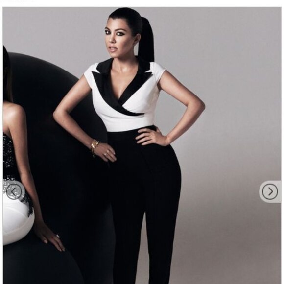 Tuxedo inspired jumpsuit from the Kardashian Kollection For Lipsy - Picture 1 of 10